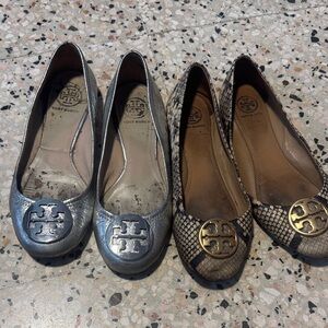 Tory Burch Women's Silver and Gold Loafers